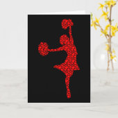 Cheerleading Lovers Valentine Hearts Love Cheerlea Kaart (Gele Bloem)