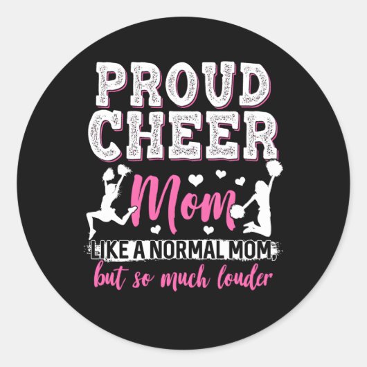 Cheerleading Moeder Cheer Mam Ronde Sticker (Voorkant)
