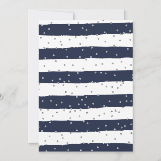 Cheerleading Navy en Silver Cheer Verjaardag Kaart (Achterkant)