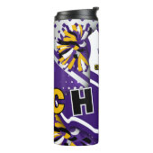 Cheerleading Paars en White Uniform Cheer Thermosbeker (Gedraaid links)