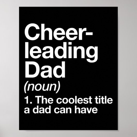 Cheerleading Papa Definitie Grappige Sport Poster (Voorkant)
