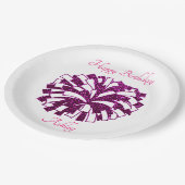 Cheerleading Pom Pom Happy Birthday Paper Bord (Gekanteld)