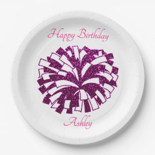 Cheerleading Pom Pom Happy Birthday Paper Bord