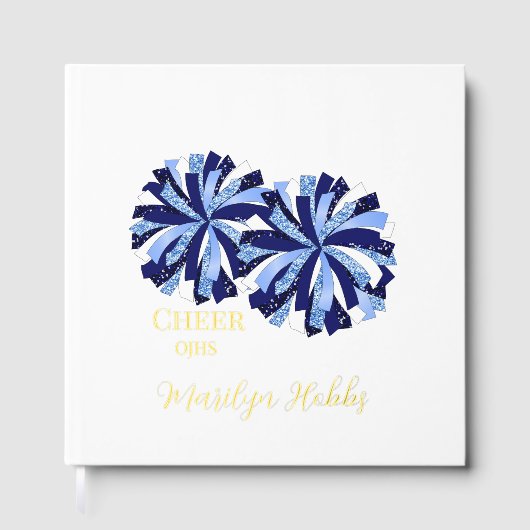 Cheerleading Pom Poms Gepersonaliseerde Folie Scra Gastenboek (Voorkant)