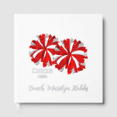 Cheerleading Pom Poms Gepersonaliseerde Folie Scra Gastenboek (Voorkant)
