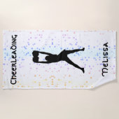 Cheerleading Rainbow Confetti Gepersonaliseerde Fl Strandlaken (Voorkant)
