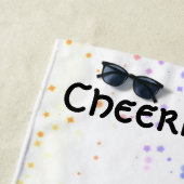 Cheerleading Rainbow Confetti Gepersonaliseerde Fl Strandlaken (In situ)