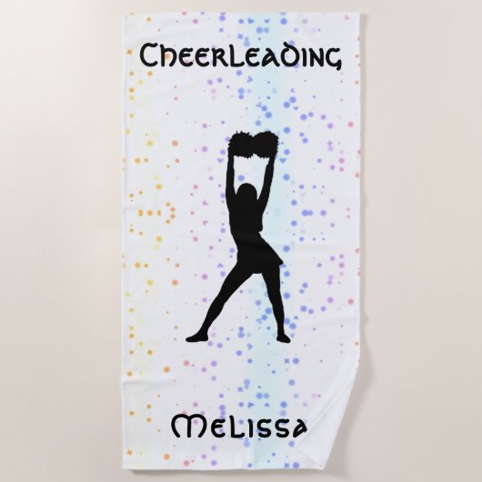 Cheerleading Rainbow Confetti Gepersonaliseerde Fl Strandlaken (Voorkant)