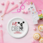 Cheerleading Red Silver Black Cheer Verjaardag Papieren Bordje (Feest)