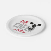 Cheerleading Red Silver Black Cheer Verjaardag Papieren Bordje (Gekanteld)