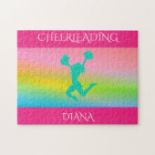 Cheerleading regenboogpuzzel met gepersonaliseerde legpuzzel (Horizontaal)