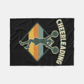 Cheerleading Retro Vintage Silhouet Fleece Deken (Voorkant (Horizontaal))