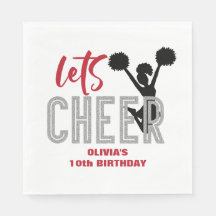 Cheerleading Rood Zilver Zwart Cheer Verjaardag