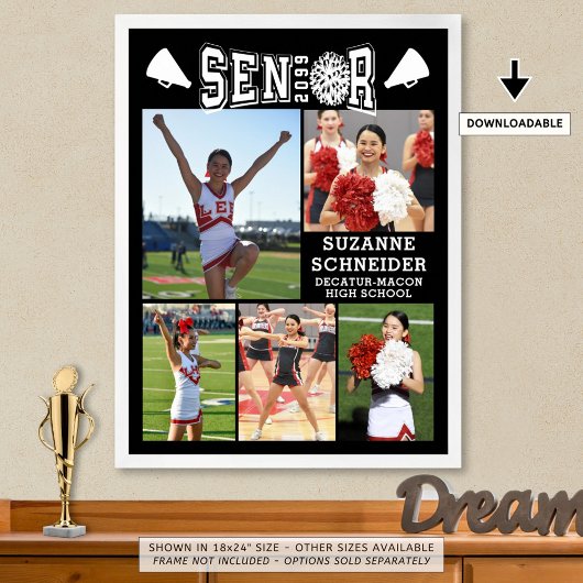 Cheerleading Senior Afstuderen 5 Fotocollage Poster