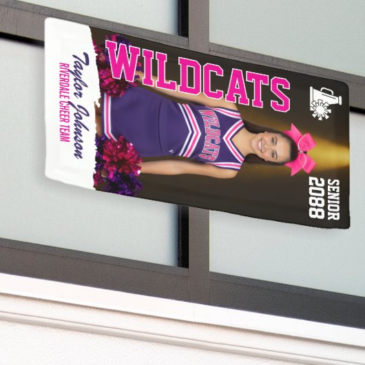 Cheerleading Senior Cheer Team Custom Sports Photo Spandoek (Buitenkant Gebouw)