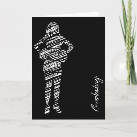 Cheerleading Silhouet Cheer Kaart (Voorkant)