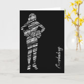 Cheerleading Silhouet Cheer Kaart (Gele Bloem)