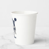 Cheerleading Silver en Navy Cheer Verjaardag Papieren Bekers (Links)