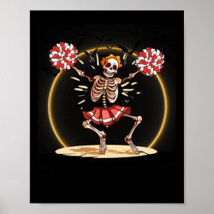 Cheerleading Skeleton Halloween Cheer Skeleton Che Poster