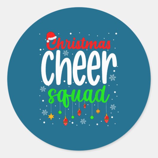 Cheerleading Srts Lover Christmas Cheer Squad  Ronde Sticker (Voorkant)