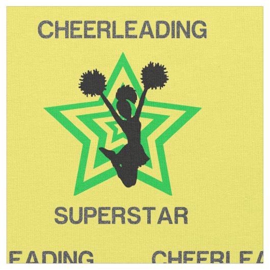 Cheerleading Superstar Geel / Groene Stof (Close Up)