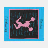 Cheerleading Termen Typografie Pink Blue Fleece Deken (Voorkant (Horizontaal))
