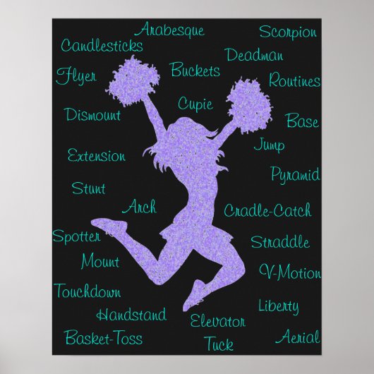 Cheerleading Termen Typografie Poster (Voorkant)
