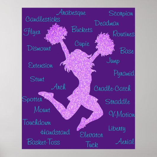 Cheerleading Termen Typography Poster (Voorkant)