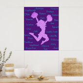 Cheerleading Termen Typography Poster (Keuken)