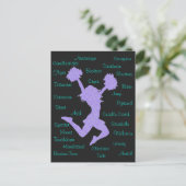 Cheerleading Terms Typografie Briefkaart (Staand voorkant)