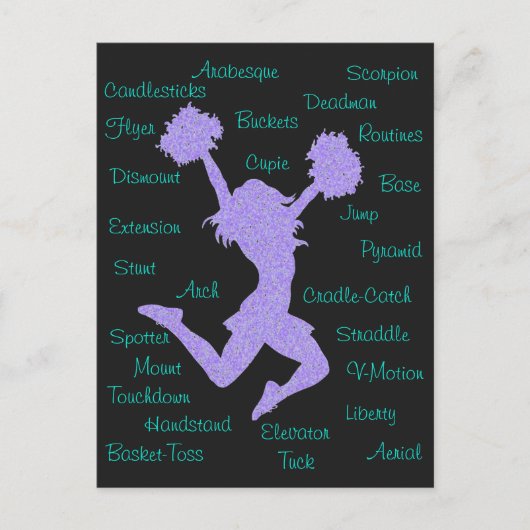 Cheerleading Terms Typografie Briefkaart (Voorkant)