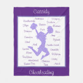 Cheerleading Terms Typografie Paars Fleece Deken (Voorkant)