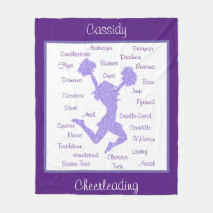 Cheerleading Terms Typografie Paars Fleece Deken
