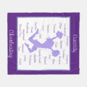 Cheerleading Terms Typografie Paars Fleece Deken (Voorkant (Horizontaal))