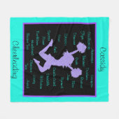 Cheerleading Terms Typografie Paarse Turquoise Fleece Deken (Voorkant (Horizontaal))