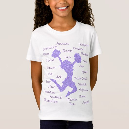 Cheerleading Terms Typography T-Shirt (Voorkant)
