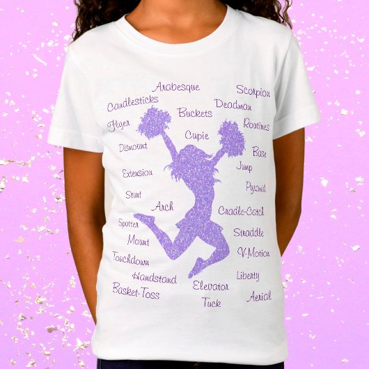 Cheerleading Terms Typography T-Shirt