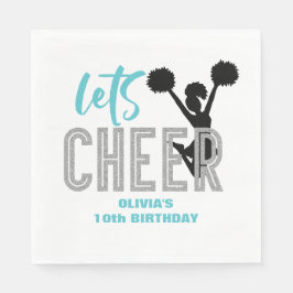 Cheerleading turquoise Zilver Zwart Cheer Verjaard Servet