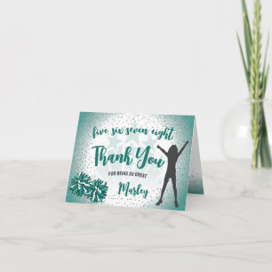 Cheerleading Verjaardag Groen Bedankt Kaart