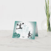 Cheerleading Verjaardag Groen Bedankt Kaart (Achterkant)