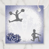 Cheerleading verjaardag Navy Blue Dank u Bedankjes Labels (Achterkant)
