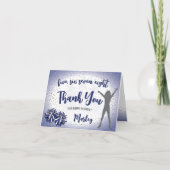 Cheerleading verjaardag Navy Blue Dank u Kaart (Voorkant)