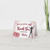 Cheerleading Verjaardag Roze Dank u Kaart (Voorkant)