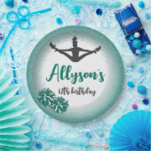 Cheerleading verjaardagsfeestje, elke leeftijd gro papieren bordje (Feest)