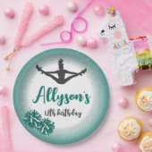 Cheerleading verjaardagsfeestje, elke leeftijd gro papieren bordje (Feest)