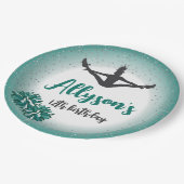 Cheerleading verjaardagsfeestje, elke leeftijd gro papieren bordje (Gekanteld)