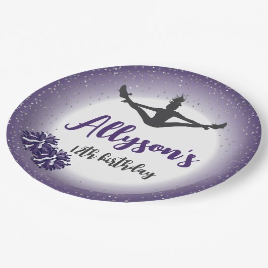 Cheerleading verjaardagsfeestje, elke leeftijd Paa Papieren Bordje (Gekanteld)