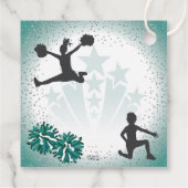 Cheerleading Verjaardagsfeestje Groen Dank u Bedankjes Labels (Achterkant)