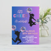 Cheerleading verjaardagsfeestje kaart (Staand voorkant)
