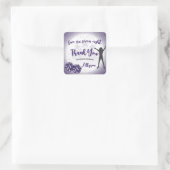 Cheerleading Verjaardagsfeestje Paarse Dank u Favo Vierkante Sticker (Tas)